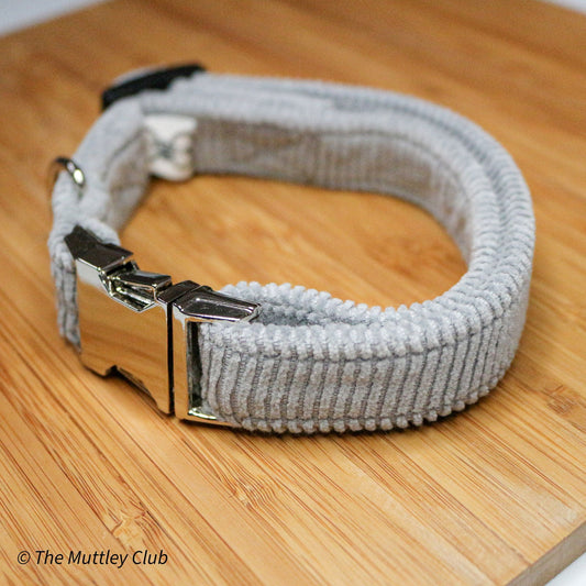 Grey Pawduroy Adjustable Collar - Honey & Co